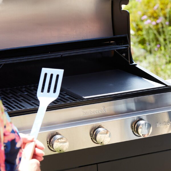 Barbecook BC-GAS-2036 Stella 3201 gázgrill, 3db főégő, 1db oldalégő, szekrényekkel, zománcozott acél, 174x59x119cm fekete