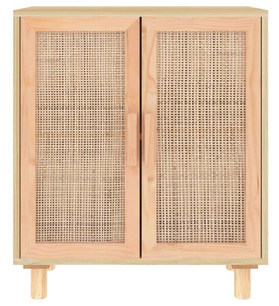 VIDAXL - Tömörfa Rattan Tálalószekrény - 60x30x70cm