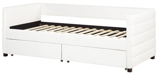 Ágyneműtartós heverő Bársony MARRAY II 90 x 200 cm Törtfehér