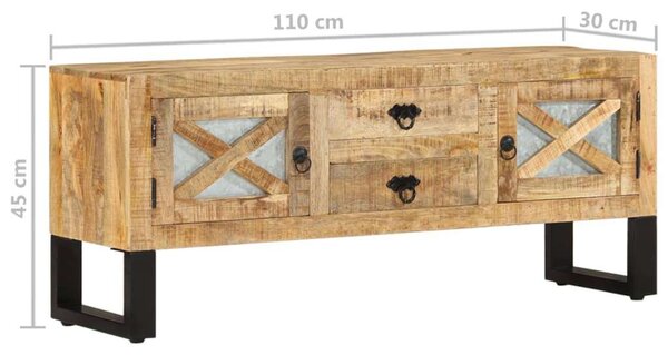 Mangófa TV-szekrény - Ipari Stílus - 110x30x45 cm