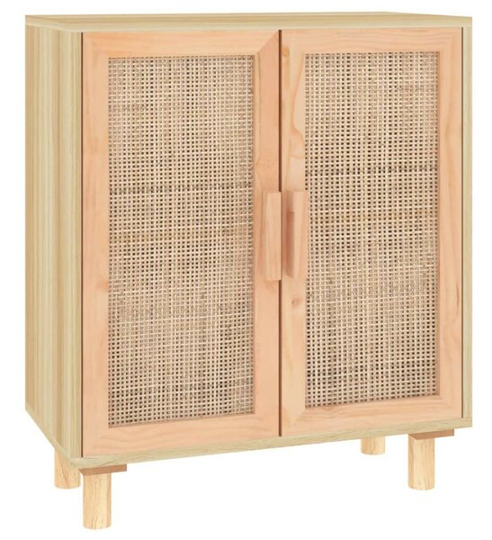 VIDAXL - Tömörfa Rattan Tálalószekrény - 60x30x70cm