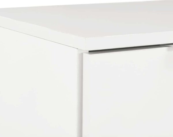 Modern Fehér Magasfényű Tálalószekrény - 2 Fiók, 2 Ajtó - 71x35x76 cm