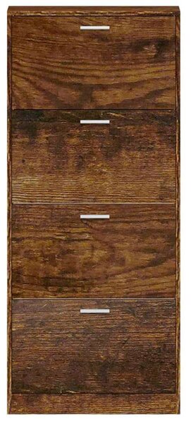 VidaXL Cipősszekrény - Füstös Tölgy - 4 Fiók - 59x17x150 cm