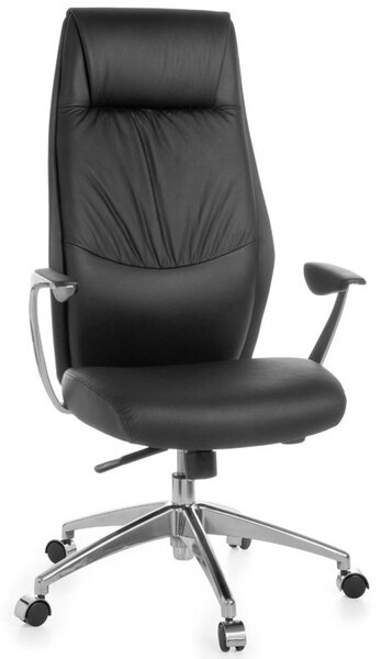 LIVERPOOL bőr irodai szék - fekete