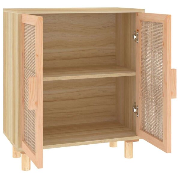 VIDAXL - Tömörfa Rattan Tálalószekrény - 60x30x70cm