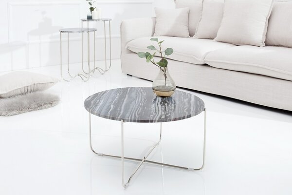 MARBLE design dohányzóasztal - szürke márvány - 60cm