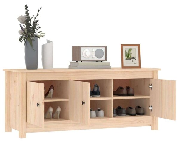 Tömör fenyőfa cipősszekrény 110 x 38 x 45,5 cm