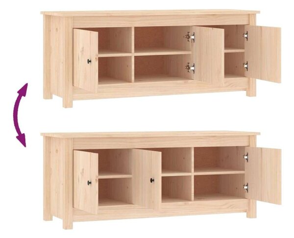 Tömör fenyőfa cipősszekrény 110 x 38 x 45,5 cm