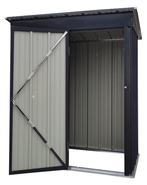 KONDELA Pléh kerti szerszámos ház, antracit/fehér, 1,6x0,9 m, NELON