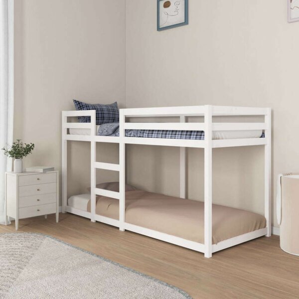 VidaXL fehér tömör fenyőfa emeletes ágy 80 x 200 cm