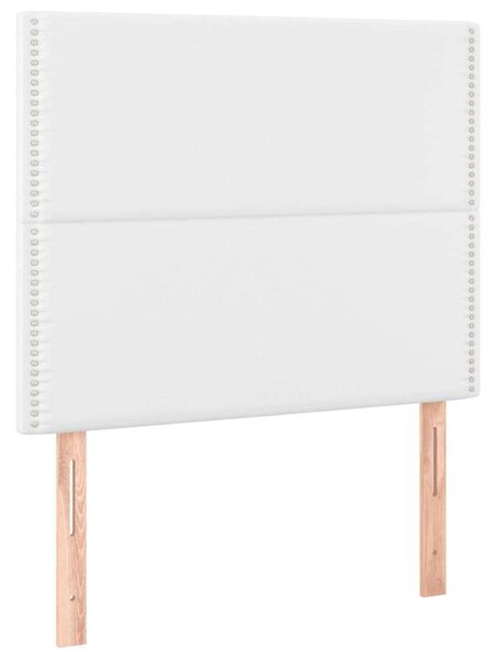VidaXL Fehér Műbőr Ágy Matraccal - 100x200 cm