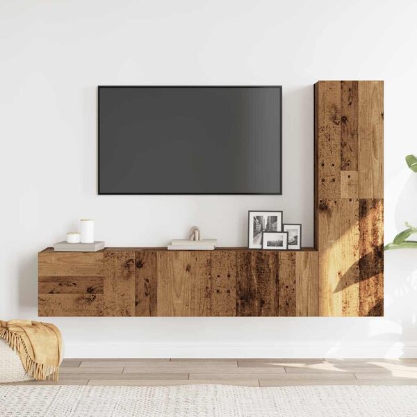 Falra szerelhető TV szekrények 3 db régi fa szerelt fa