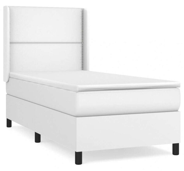 VidaXL Fehér Műbőr Ágy Matraccal - 100x200 cm