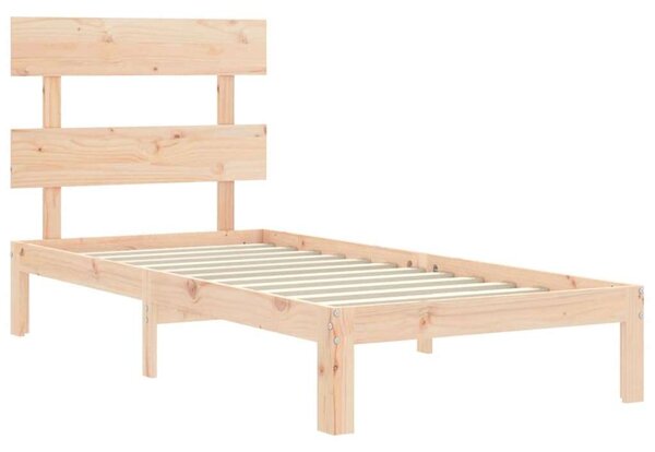 VidaXL tömör fa ágykeret fejtámlával 90 x 200 cm