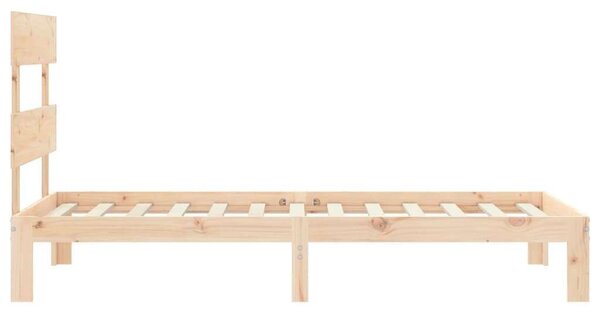VidaXL tömör fa ágykeret fejtámlával 90 x 200 cm