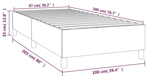 VidaXL Szürke Műbőr Ágykeret - Rugós - 100x200 cm