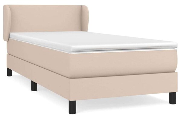 VidaXL cappuccino színű műbőr rugós ágy matraccal 100 x 200 cm