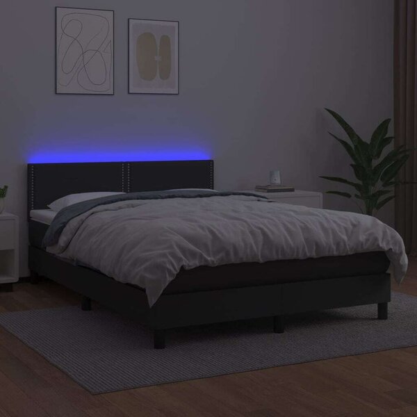 VidaXL LED-es Ágy - Műbőr - 140x200 cm