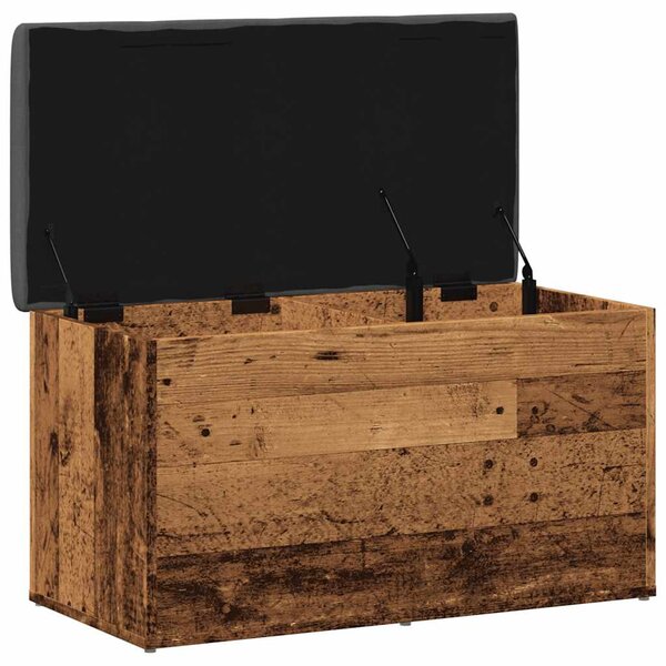 Antik fa szerelt fa tárolópad 82x42x45 cm