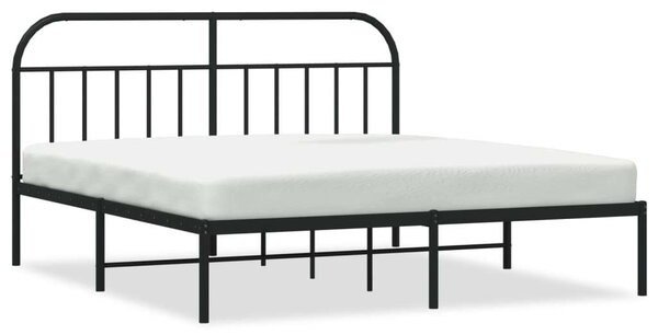 VidaXL fekete fém ágykeret fejtámlával 180 x 200 cm