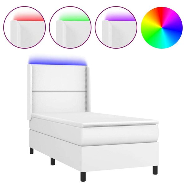 VidaXL Fehér Ágy - 100x200 cm - LED-es