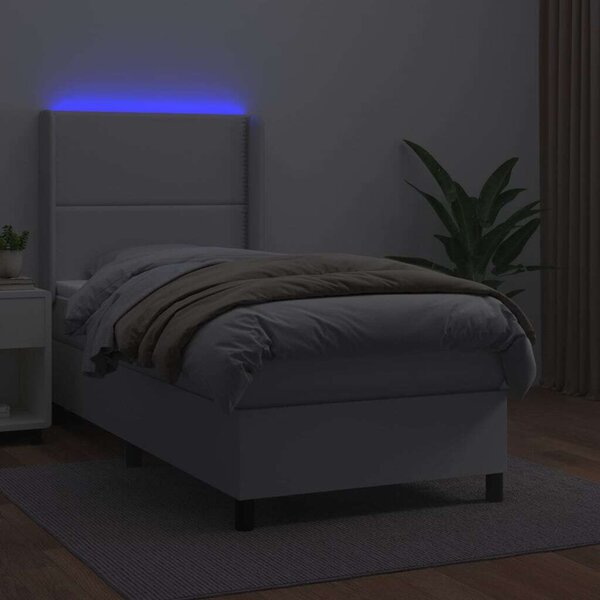 VidaXL Fehér Ágy - 100x200 cm - LED-es