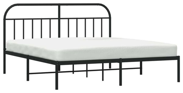 VidaXL fekete fém ágykeret fejtámlával 180 x 200 cm