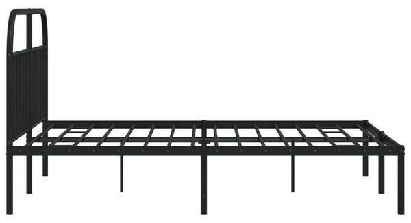 VidaXL fekete fém ágykeret fejtámlával 180 x 200 cm