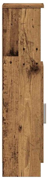 Antik fa színű fürdőszobaszekrény tekercstartóval 20,5x22x90 cm