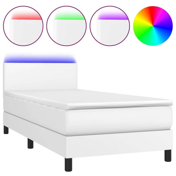 VidaXL LED-es Ágy - Műbőr - 100x200 cm
