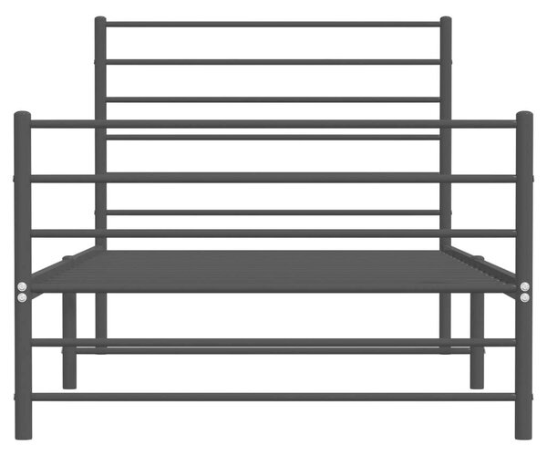 VidaXL fekete fém ágykeret fej- és lábtámlával 100 x 200 cm