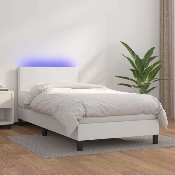 VidaXL LED-es Ágy - Műbőr - 100x200 cm