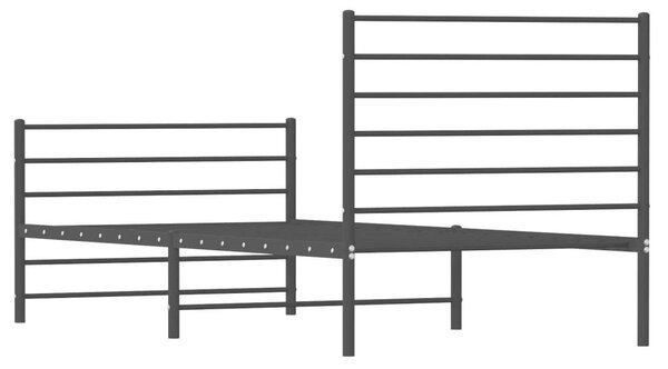 VidaXL fekete fém ágykeret fej- és lábtámlával 100 x 200 cm