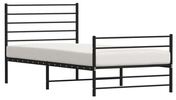 VidaXL fekete fém ágykeret fej- és lábtámlával 100 x 200 cm