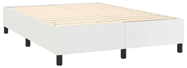 VidaXL fehér műbőr rugós ágy matraccal 140x190 cm