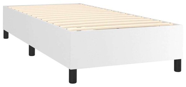 VidaXL fehér műbőr rugós ágy matraccal és LED-del 100x200 cm