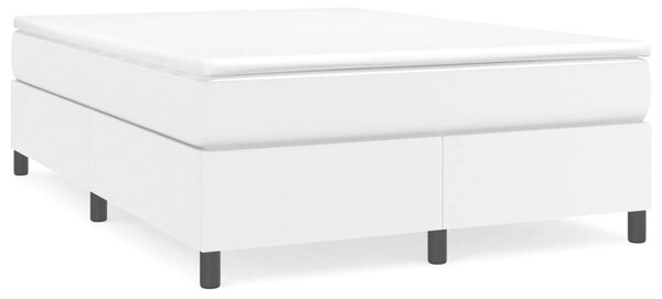 VidaXL fehér műbőr rugós ágy matraccal 140x190 cm