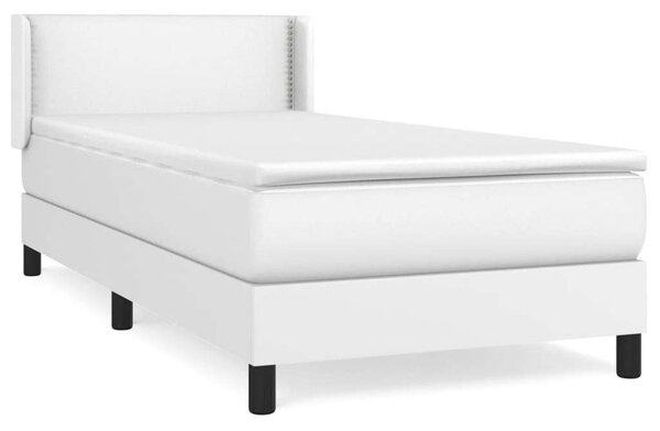 VidaXL Fehér Műbőr Ágy Matraccal - 100x200 cm