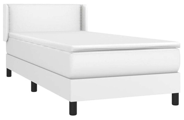 VidaXL Fehér Műbőr Ágy Matraccal - 100x200 cm