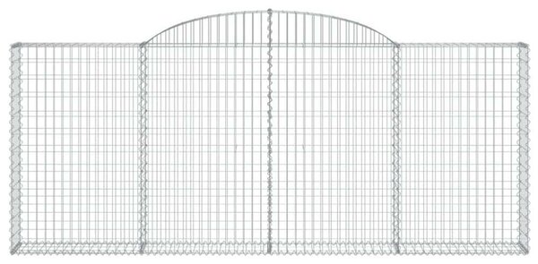 4 db íves horganyzott vas gabion kosár 300x30x120/140 cm