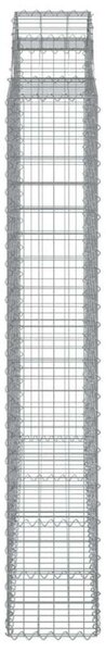VidaXL 11 db íves horganyzott vas gabion kosár 200x50x180/200 cm