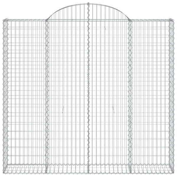 VidaXL 11 db íves horganyzott vas gabion kosár 200x50x180/200 cm