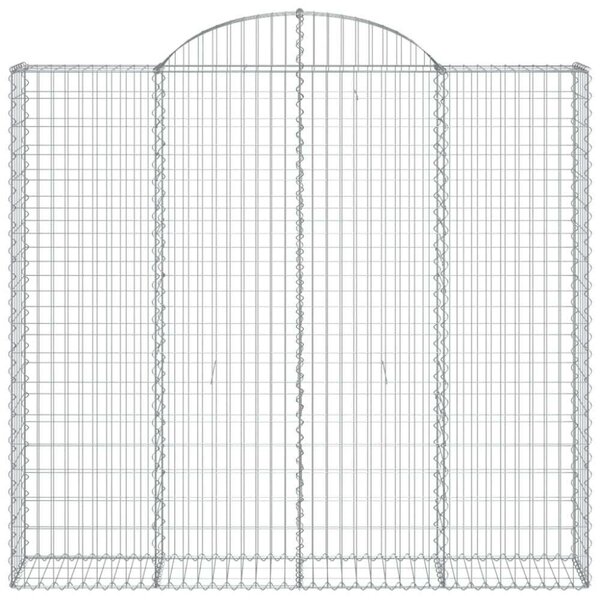 VidaXL 11 db íves horganyzott vas gabion kosár 200x50x180/200 cm