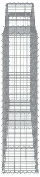 VidaXL Gabion Kosár - 10 db - Íves - 300x30x120/140cm