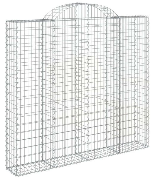 VidaXL 11 db íves horganyzott vas gabion kosár 200x50x180/200 cm