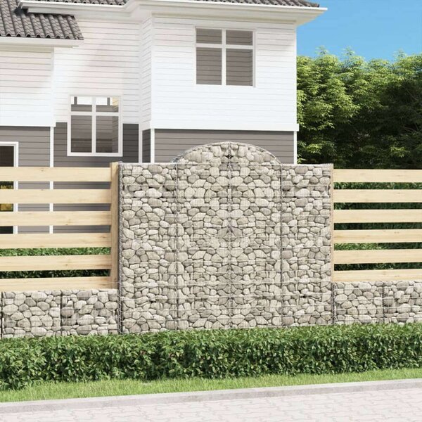 VidaXL 11 db íves horganyzott vas gabion kosár 200x50x180/200 cm