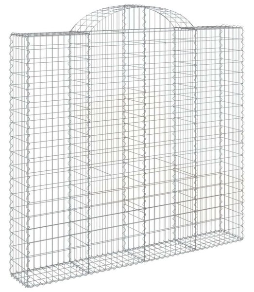 VidaXL 11 db íves horganyzott vas gabion kosár 200x50x180/200 cm