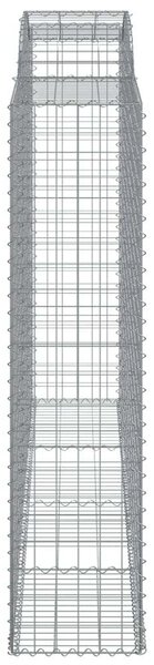 VidaXL Gabion Kosár - 2 db Íves - 300x50x200/220 cm