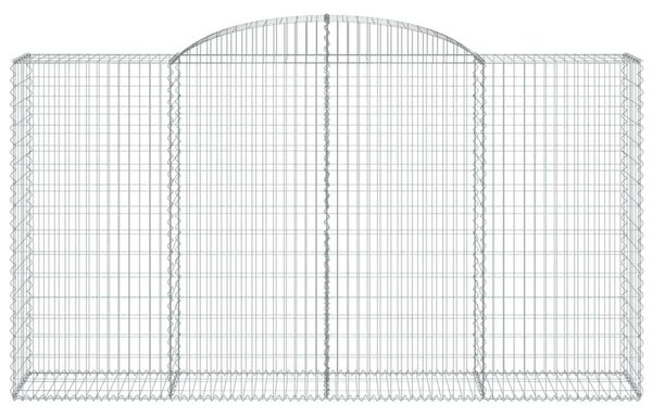 VidaXL 7 db íves horganyzott vas gabion kosár 300x50x160/180 cm
