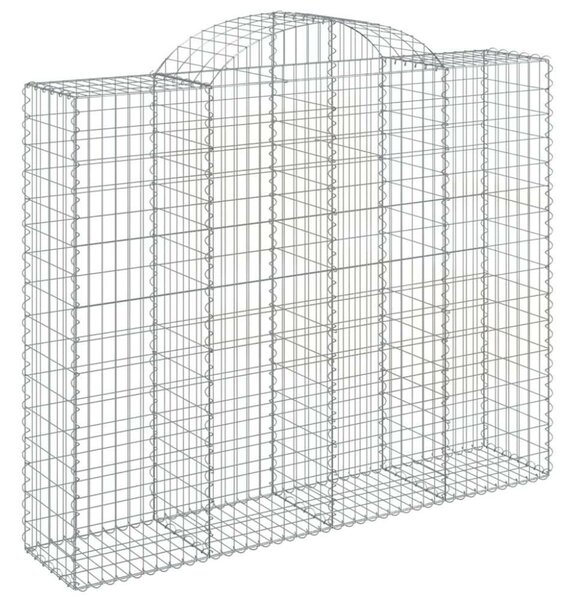 VidaXL 12 db íves horganyzott vas gabion kosár 200x50x160/180 cm